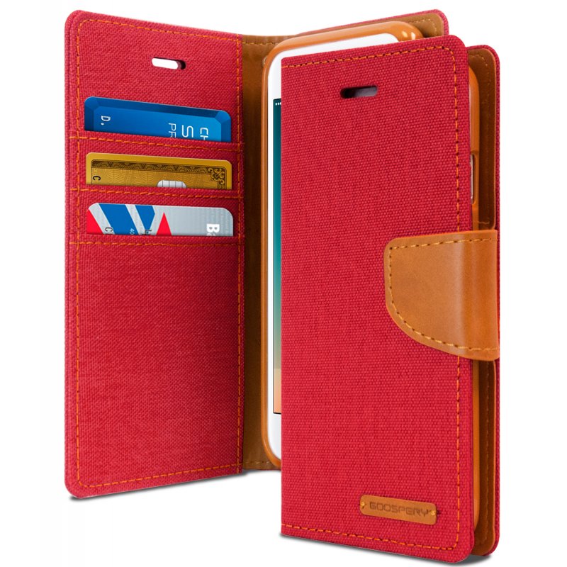 iPhone 6 6s Canvas Wallet Case Red
